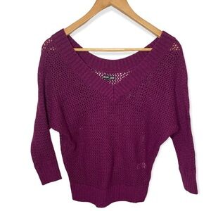 Express V-neck Open‎ Stich Dolman Sweater​​